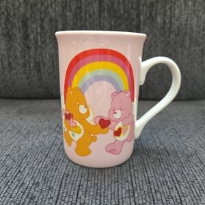 Care Bears Skinny Dip Tall Thin Ceramic Valentines Mug Small Flaw